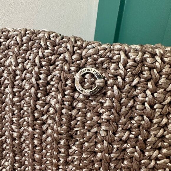 Catarina Mina Mira Handbag in Argenta Gris Crochet Pewter Silver Satin Threads - Picture 7 of 14